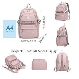 VIDOSCLA Solid Color Kids Girls Backpack Elementary Students Book Bag School Bag for Boys