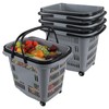 Cand 50 L Shopping Basket with Wheels, 4 Pack Plastic