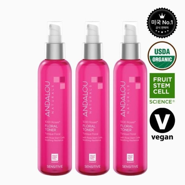 Andalou Thousand Rose Floral Toner 178ml x 3 / 안달로우