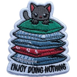 LEMILLE Parche de almohadas para gatos, tamaño de 3 pulgadas, parches para coser lindos para gatos, parches de tela de bordado para ropa, jeans, mochilas, sombreros, parches para planchar para ropa,