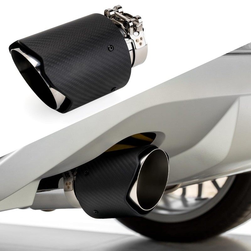 Atokrtact 2.5 Inch Inlet Matte Carbon Fiber Exhaust Tip, 2.5"