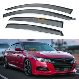 S.H. Fits for 2018-2022 Honda Accord 4 Door Sedan Black Trim Smoke Tinted Window Visors Rain Guards Deflector