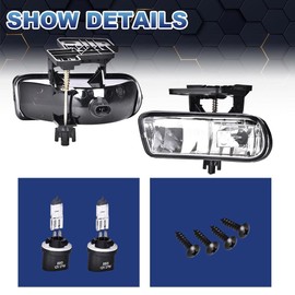 PIT66 Fog Light, Compatible with 1999-2002 Chevy Silverado 1500 2500/2001-2002 Chevy Silverado 3500/2000-2006 Chevy Suburban Tahoe Left/Right, Clear