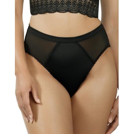 Parfait Sheer Smooth French Cut Brief, L, Black