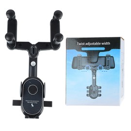 Soporte para teléfono con espejo, resistente al desgaste, larga vida útil, firme, fijo, rotación de 360 grados, espejo retrovisor, soporte para teléfono celular, a prueba de golpes para
