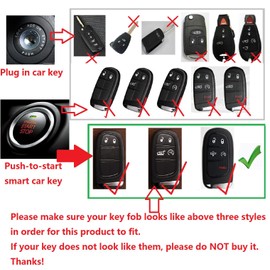 M.JVisun Genuine Carbon Fibre Cover Case Key Shell for Jeep Compass Grand Cherokee SRT Renegade Trailhawk Car Key Fob - B Style - Black