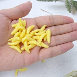 50 Pcs Lifelike Scented Soft Maggots Fishing Lures – 1 Inch Realistic Plastic Wax Worms Baits for Carp, Trout, Barbel & Bass – Ideal Carp & Trout Rig Supplies