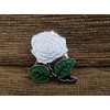 Metal Enamel Pin Badge English Rose in White