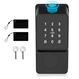 Mutak Smart Door Lock Keyless Entry with TTLock APP Fingerprint Touchscreen Keypad IC Card Key Type-C Charging Unlocking 6 in 1 Electric Biometric Digital Deadbolt for Front Doors Home Apartment