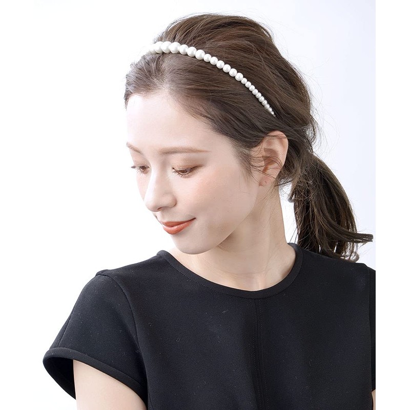 VINGTAINE HK-73 Pearl Headband Set of 2 Party Head Access,