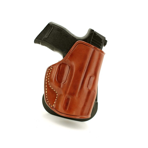 Masc Premium Leather Paddle Holster Fits Standard Sig P365 with Out Rail 9mm Micro Compact 3.1''BBL, Right Hand, Brown #1329#