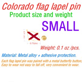 12/25/50pcs small Alabama State flag lapel pin for suit Jacket badge Button pins bulk (12)
