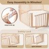 Foldable Wooden Playpen,Large Baby Gate Playpen with Child-Proof Lock-Easy Assembly,