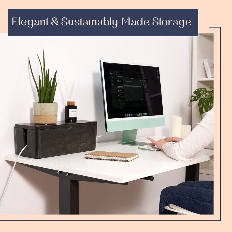 Large Cable Management Box - Cable Organizer Box and Power