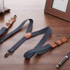 Buyless Fashion Leather Braces for Men - 48" Elastic Adjustable