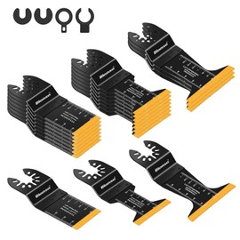 Bionso 20PCS Titanium Oscillating Tool Blade, Professional Universal Multitool Blades for Wood Metal, Multi Tool Blades Kits, Oscillating Saw Blades Fit Dewalt Milwaukee Ryobi Makita Worx