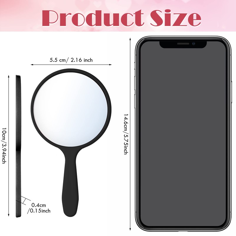 Jetec 25 Pcs Handheld Mirror with Handle, 3.94" L x