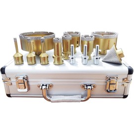 Antengdatool Dry/Wet Diamond Hole Saw Kit, Porcelain Tile Core Drill Bits Set Cutter for Ceramic Marble Brick Granite Stones Angle Grinder(6/8/10/20/25/35/50/75/100,50mm)