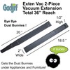 Gadjit Exten Vac Vacuum Extension Attachment, 36" reach, Black (Black)
