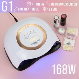 GASHIO® UV Lamp for Gel Nails - UV LED Lamp for Gel Nails - LED Nail Lamp - Nail Dryer LED - Nail Lamp with Timer and Sensor - Nail Dryer for All Nail Polishes 168 W Dual