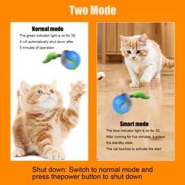 JIMACRO Interactive Pet Toy, Active Rolling with Tail, Intelligent Interactive Pet Toy for Dogs and Cats