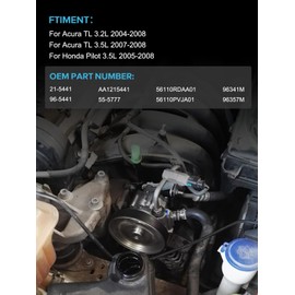 TAUTOY 21-5441 Power Steering Pump with Pulley For Acura TL 2004 2005 2006 2007 2008, For Honda Pilot 2005 2006 2007 2008,3.2L 3.5L,96-5441 56110RDAA01 56110PVJA01