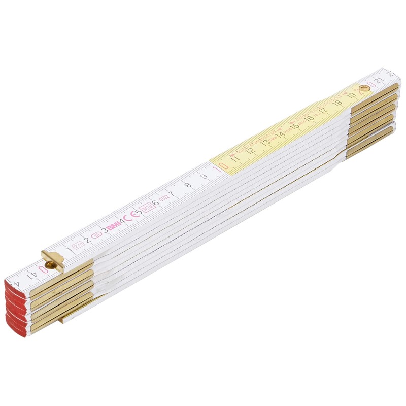 BMI 982980200 Wooden-Folding Rule, White/Yellow, 2 m