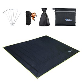 Azarxis Toldo Impermeable Ligero Lona de Tiendas de Campaña Alfombras para Vajilla de Exterior y Picnic Playa (Negro, S - 150 x 200 cm)