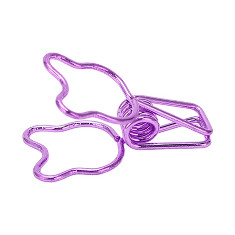 100Pcs Binder Clips Hollow Cute Bear Shape Sturdy Metal Small