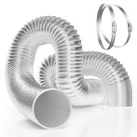 VIVOSUN 6 Inch Flex Air Aluminum Ducting for HVAC Ventilation with 2 Stainless Steel Clamps, 8 Feet Long Multi-Layer Dryer Hose Vent Kit for Duct Fan Systems