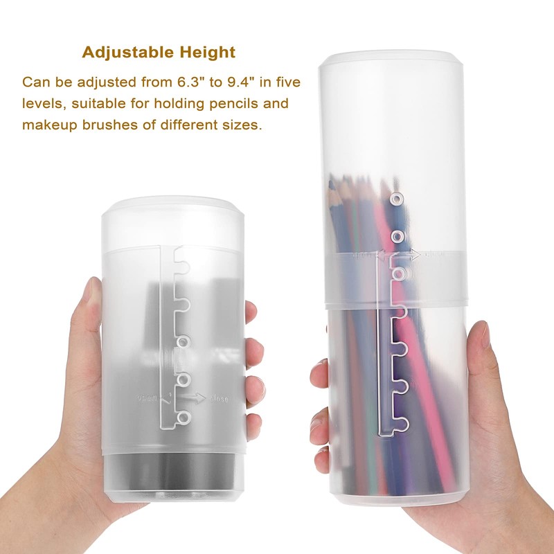 SUMTree 5 levels Adjustable Travel Plastic Makeup Brush Holder, Retractable