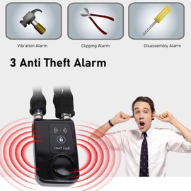 BT Smart Chain Lock, Anti-theft Chain Lock, Keyless Waterproof Bicycle Lock, App Control Vibration Warning Smart Lock for Bicycle, Motorcycle, Gate (Black)