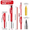 Hiboom 3 Pack Carpenter Pencils Set with 24 Refills, 2.8
