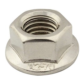 SC-Normteile Pack of 50 flange nuts with locking toothing, M8, collar nuts, DIN 6923 / ISO 4161, stainless steel A2 (V2A), SC6923