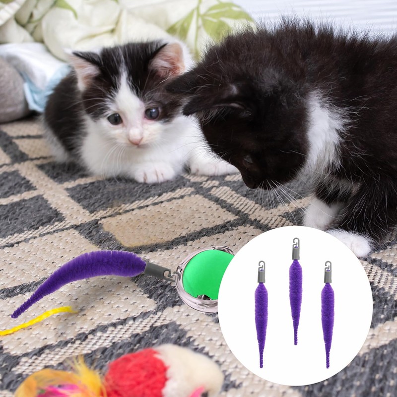 BOXOB 5pcs Cat Ball Toy Replacement Tails, Interactive Cat Toy