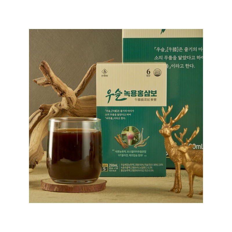 Cheonje Myung Hong Sam 천제명 () 6년근 우슬녹용홍삼보 (50ml x