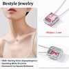 Bestyle Infinity Love Square Sterling Silver Necklace Pendant with October