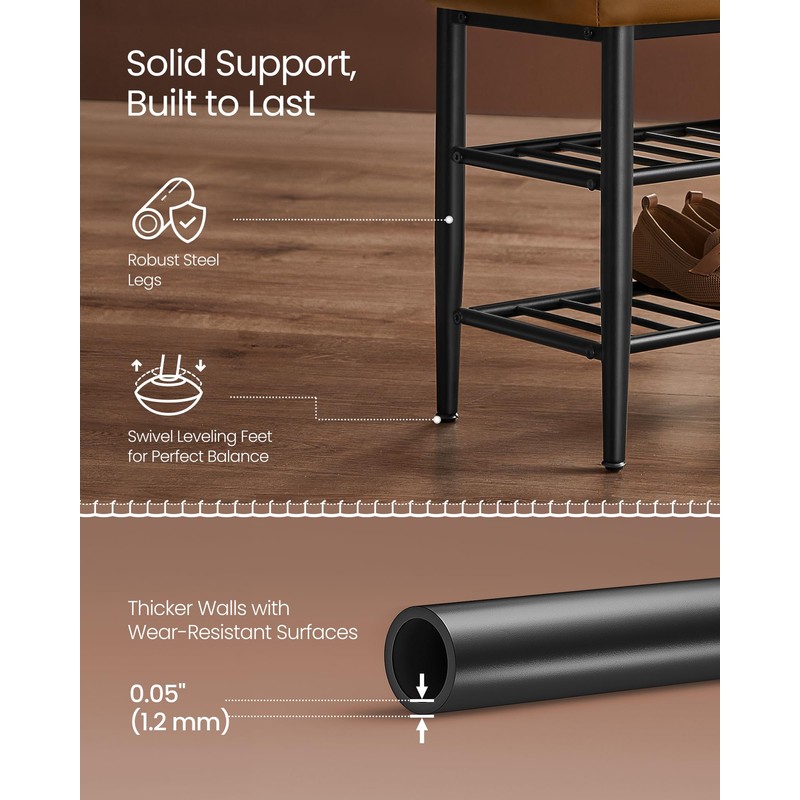 VASAGLE EKHO Collection - Shoe Rack Bench, Storage Bench for