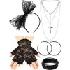 Accesorios de fiesta retro años 80 – Diadema, guantes, aretes,