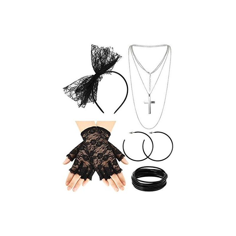 Accesorios de fiesta retro años 80 – Diadema, guantes, aretes,
