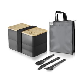 Saucet Japanese Lunch Box | Durable, Easy to Clean, Dishwasher Safe Bento Boxes | Bamboo Lid, Utensils Included | Your Perfect Lunch Container