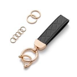 AOKSUNOVA Women's Leather Car Key Fob, Black (black-1), Unit size