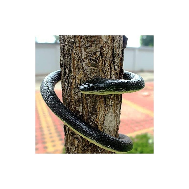 Brandon-super Realistic Rubber Black Snake 52 Inch Long Scare Toy