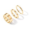 3PCS 14K Gold Plated Stacking Ring Set for Women X