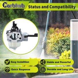Carbhub SH265 Carburetor for Kohler SH265 3000 6.5HP 196cc Engine for Powermate PW0102405 for Simpson H326 MS60 Pressure Washer for Harbor Freight 60363 Water Pump Replace 1885305-S 1885312-S