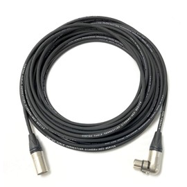25 Foot Custom Cable Connection Pro-Audio XLR Balanced Microphone Cable with Neutrik NC3FRX Right Angle Female and Neutrix NC3MXX Male XLR Connectors