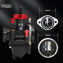 PE17 Carburetor with Air Filters Carb Jets Starter Valve Set Fit Flange Motorcycle Engine Replacement for Dirt Pit Bike Mini Bike Motocross ATV （Style B)