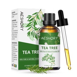 AESHORY Tea Tree Oil 100ml, 100% Pure Natural Australian Tea Tree Essential Oil for Aromatherapy, Skin Care, Hair Growth, Toenail Fungus