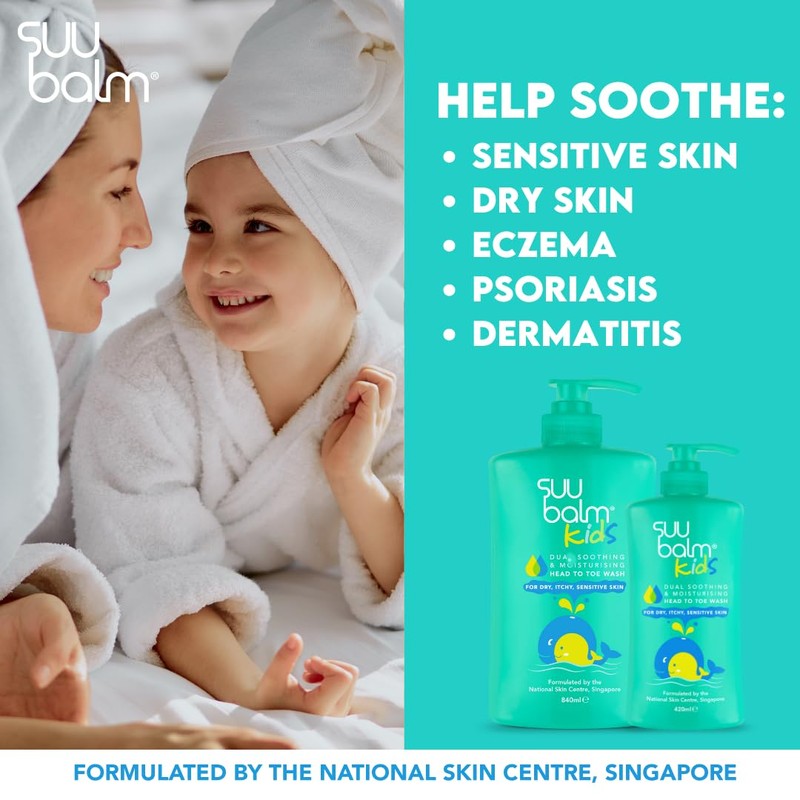 Suu Balm Kids - Soothing Moisturiser Cream Body Wash -