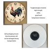 XNM Brown Rooster Wall Clocks Battery Operated 14 Inch Farmhouse